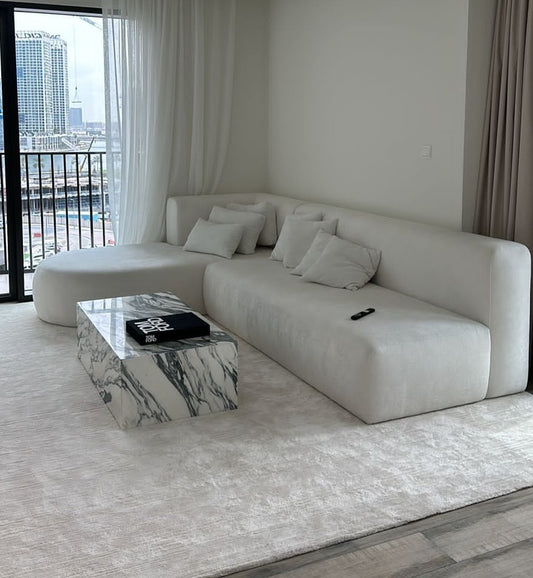 Blanc Velvet L-shape Sofa