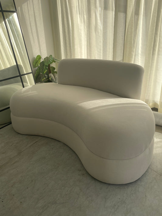 Zara Lounge Sofa - Grey Linen Velvet Blend