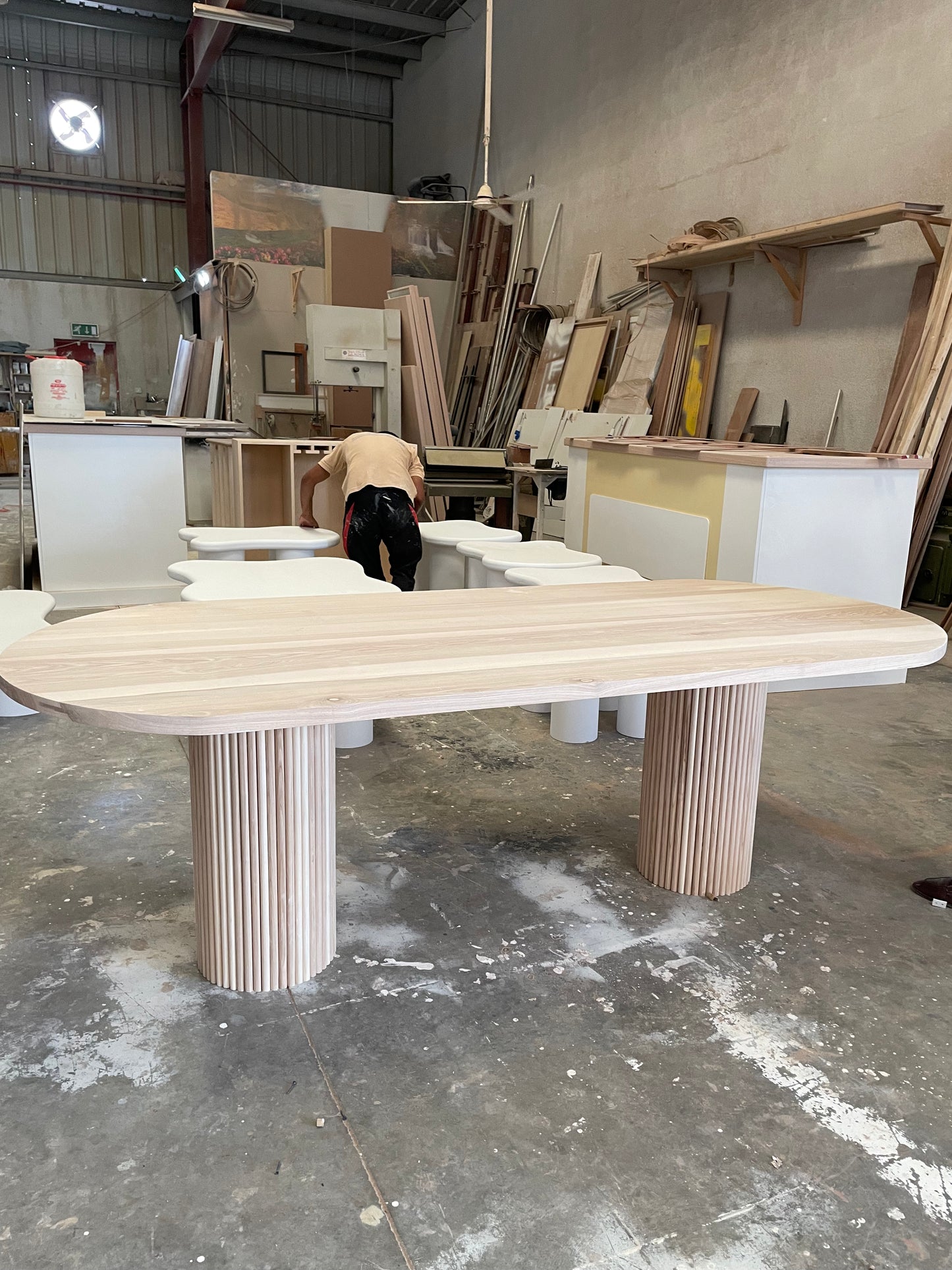 Felix Ribbed Wood Dining Table