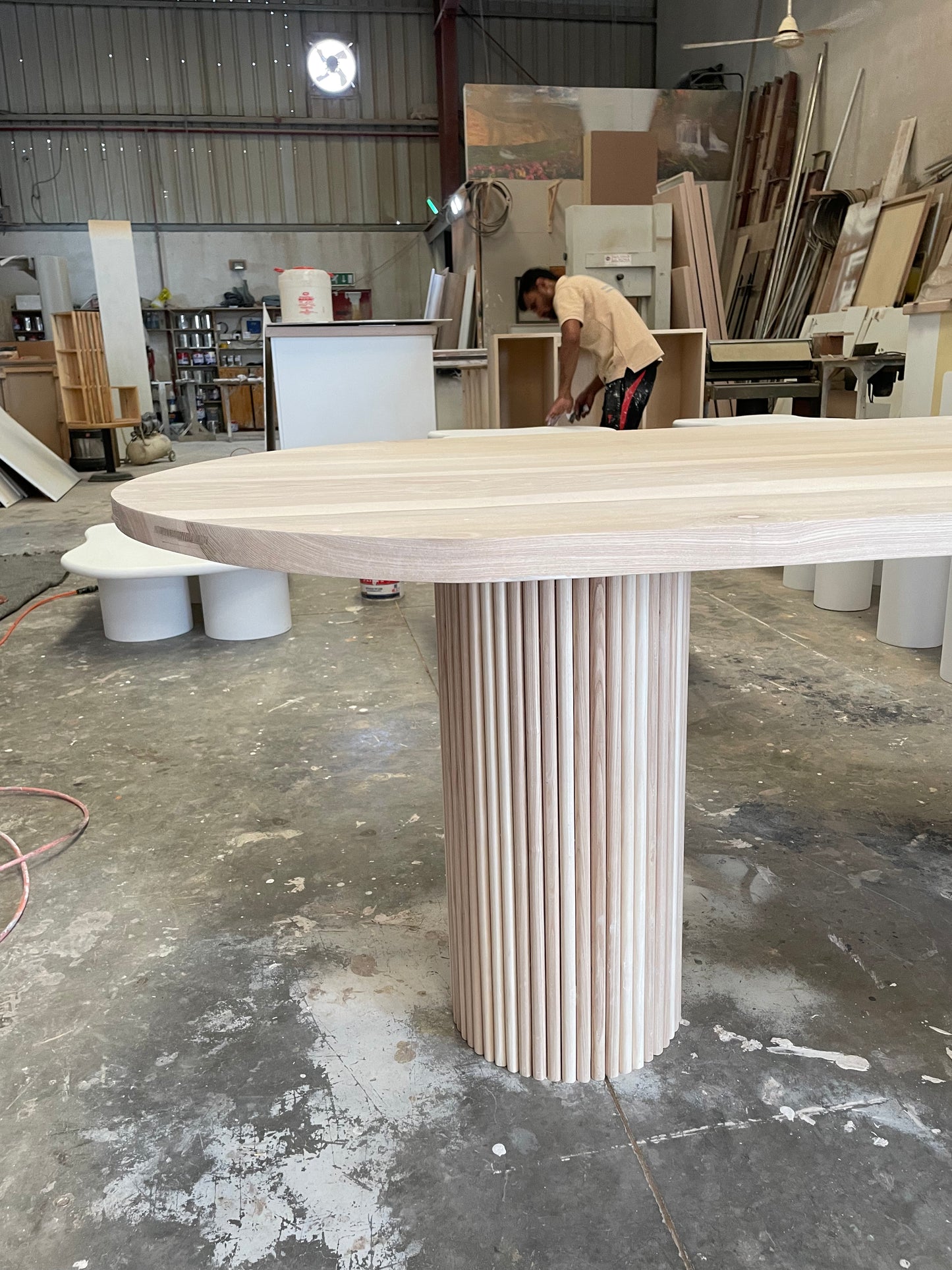 Felix Ribbed Wood Dining Table