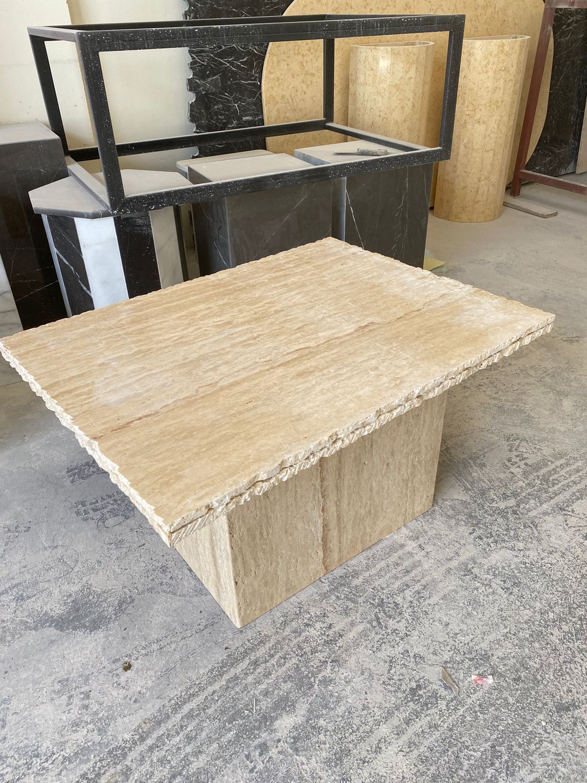 La Via Textured Travertine Coffee Table