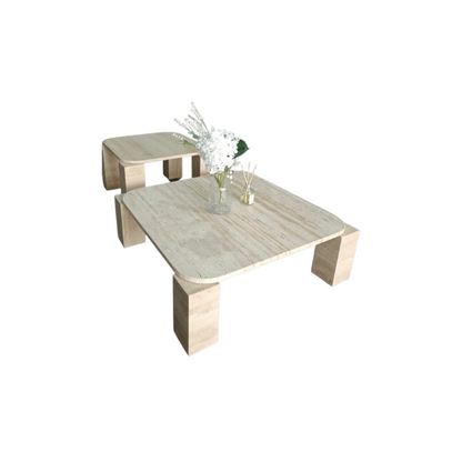 Rene Travertine Coffee Table Set