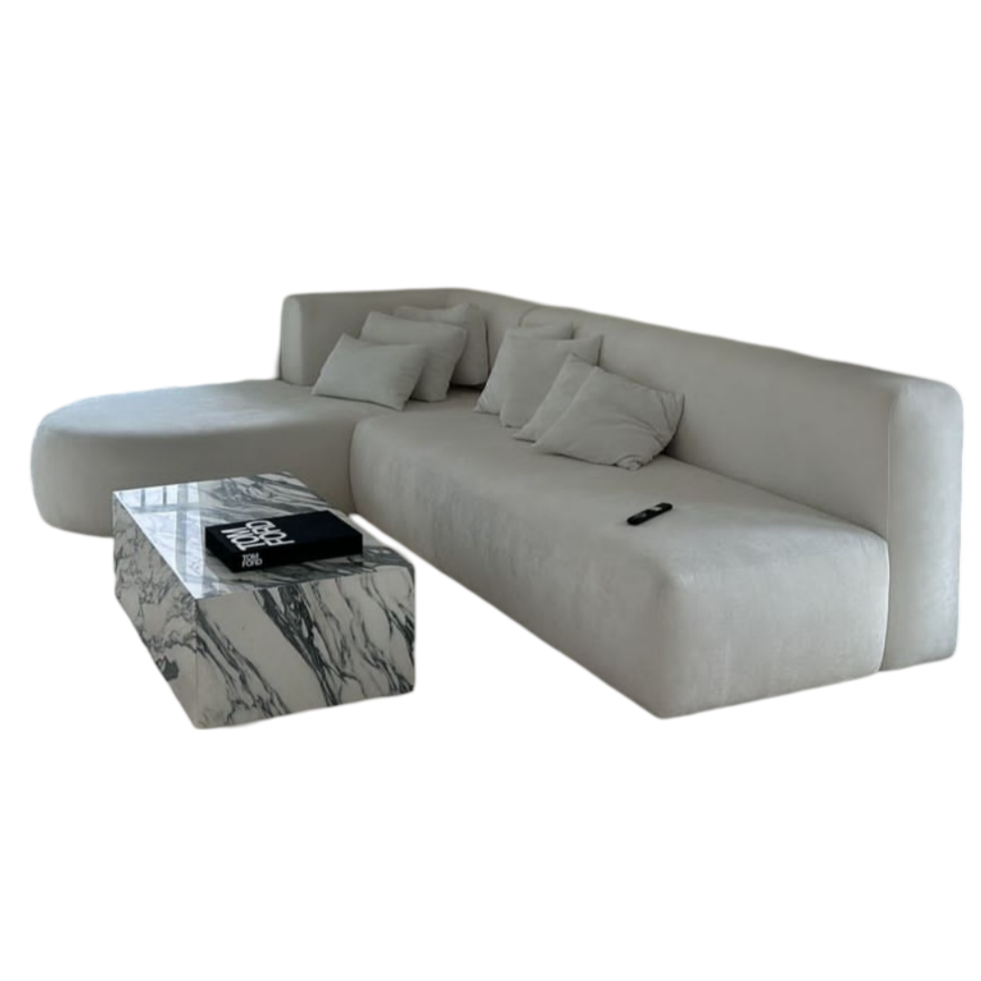 Blanc Velvet L-shape Sofa