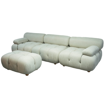 Lila Plush Sofa 3-seater with Ottomon