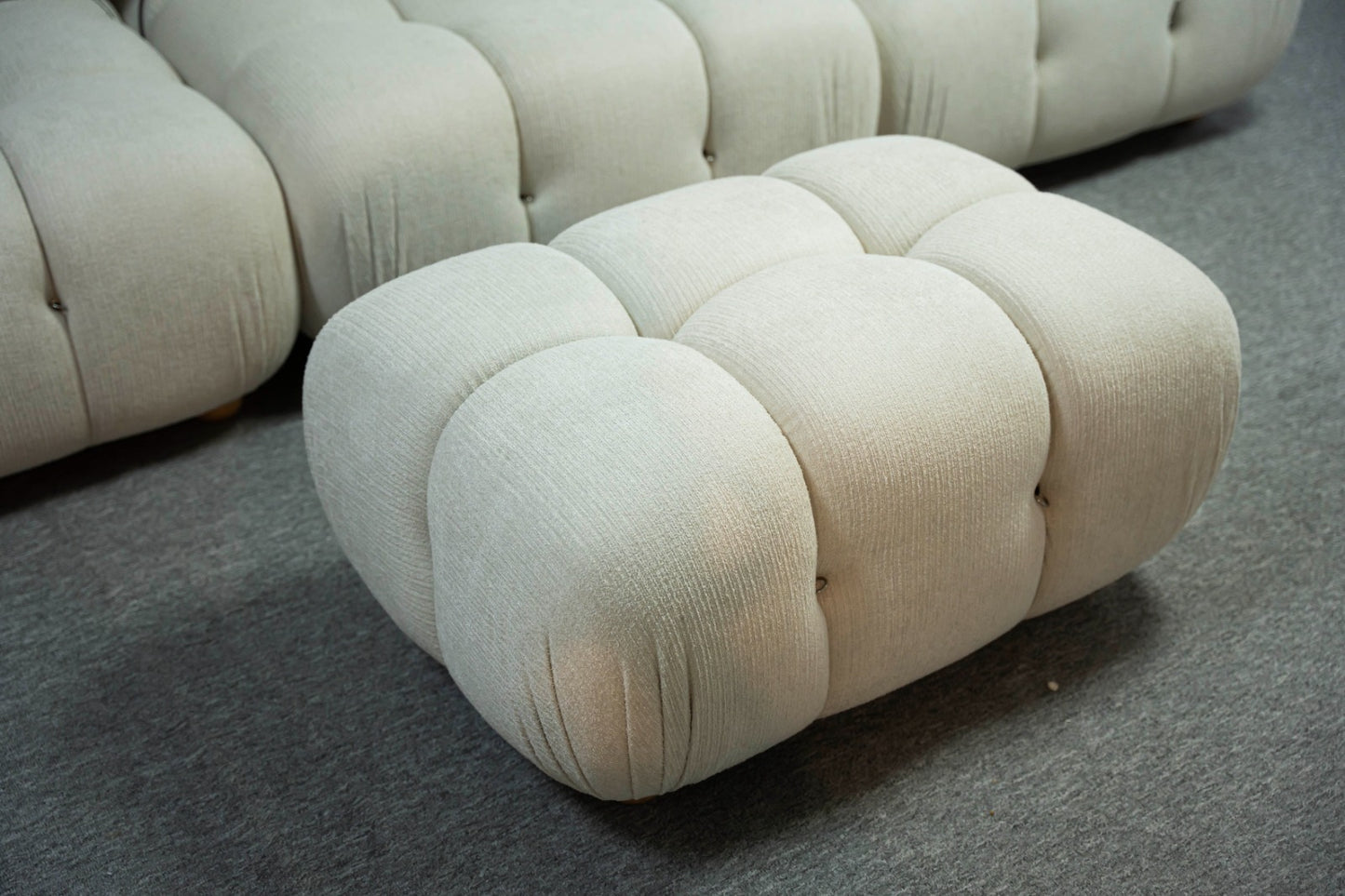 Lila Plush Sofa 3-seater with Ottomon