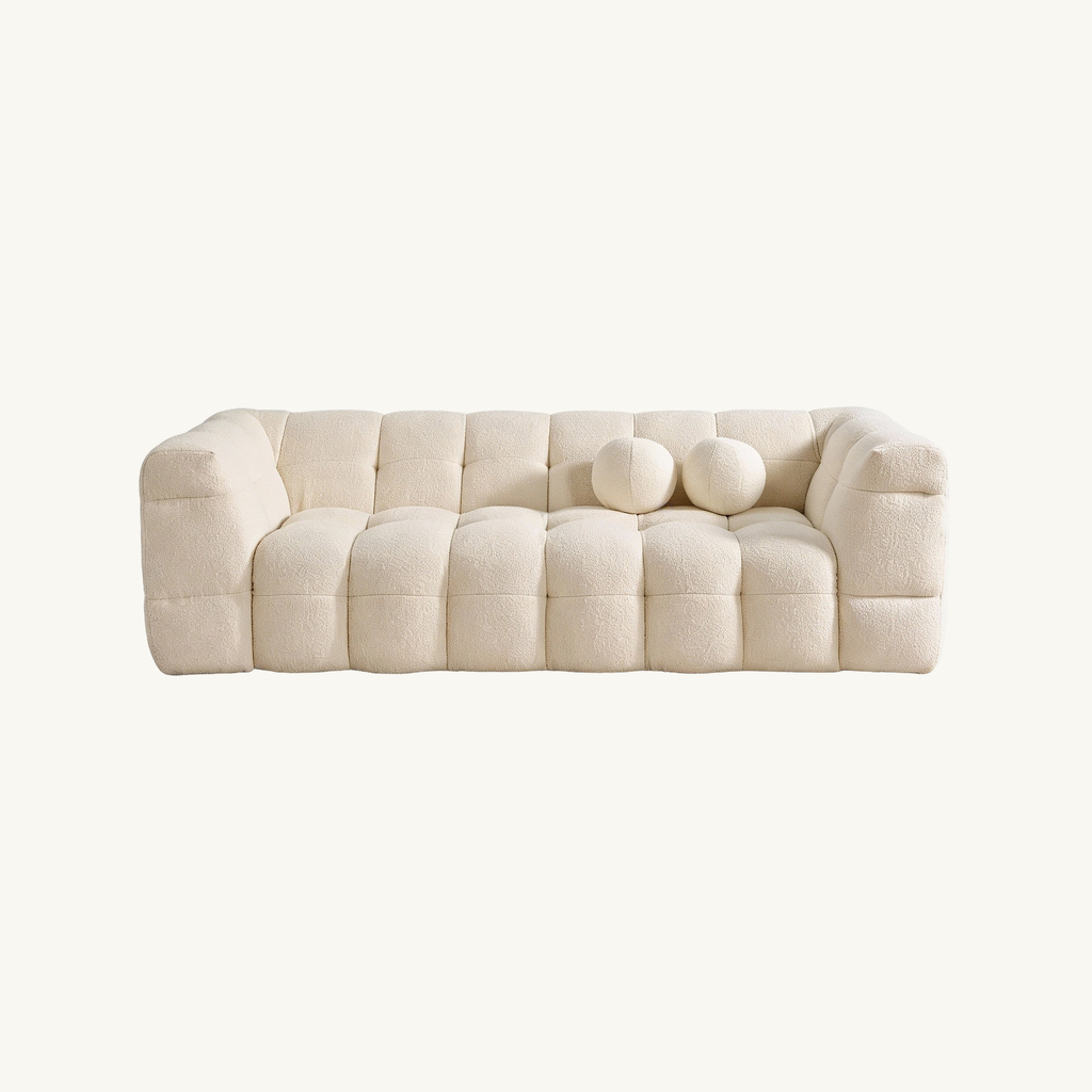 Eloise Boxy Cloud Shaped Sofa in Boucle Fabric | 2-Piece Modular Sofa