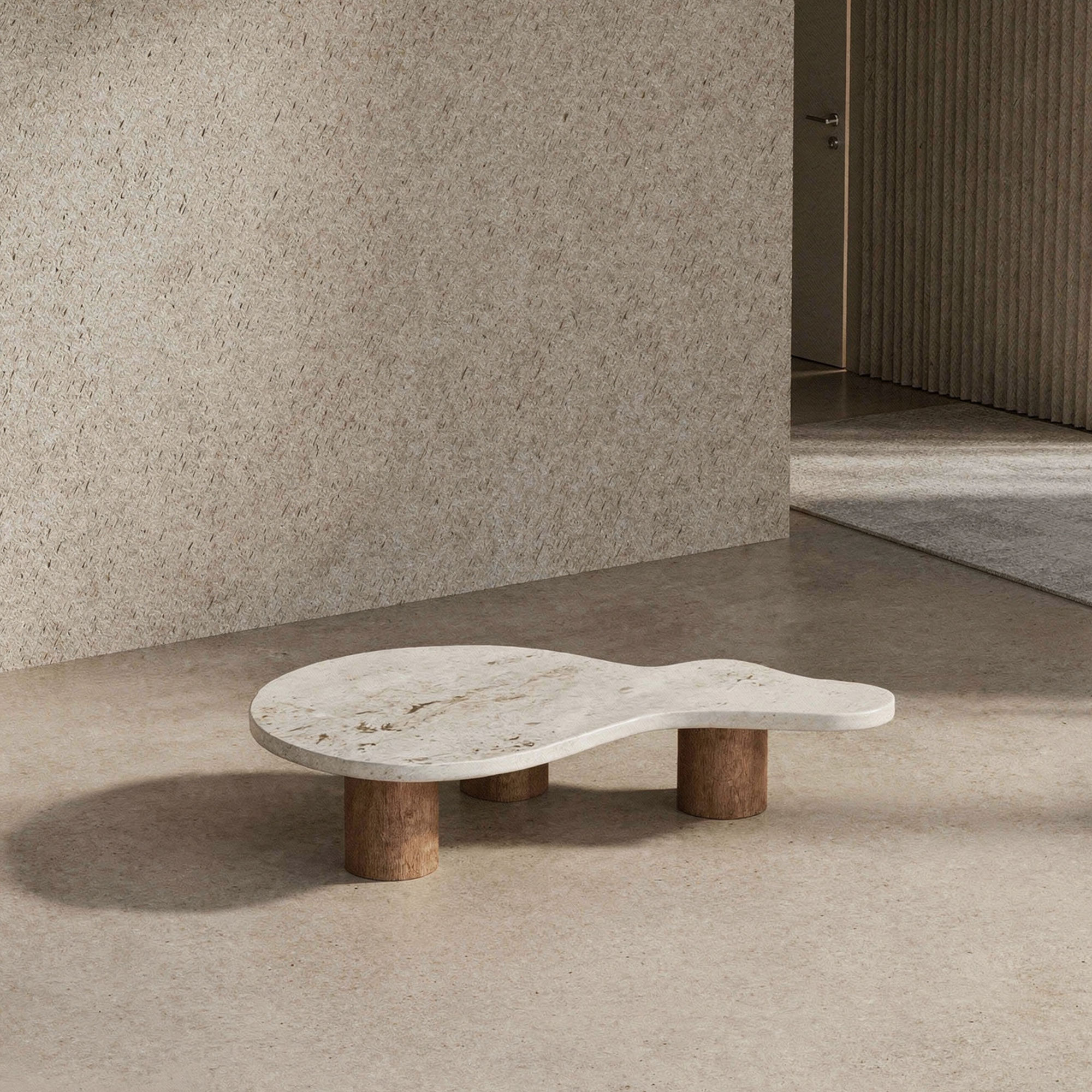 Farah Curved Wood Coffee Table