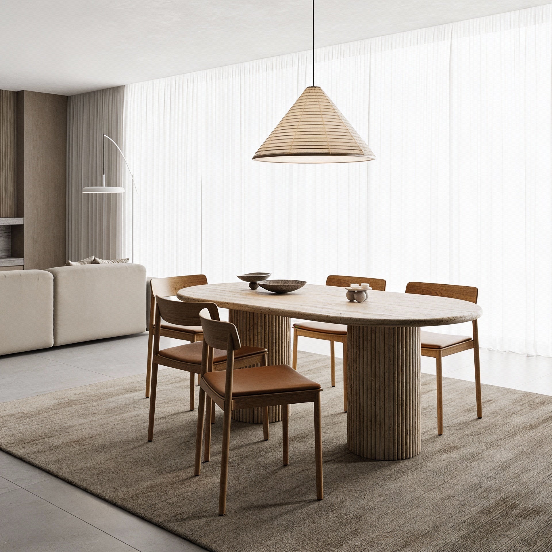 Felix Ribbed Wood Dining Table