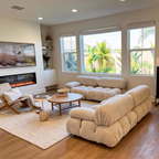 Lila Plush Sofa 3-seater with Ottomon