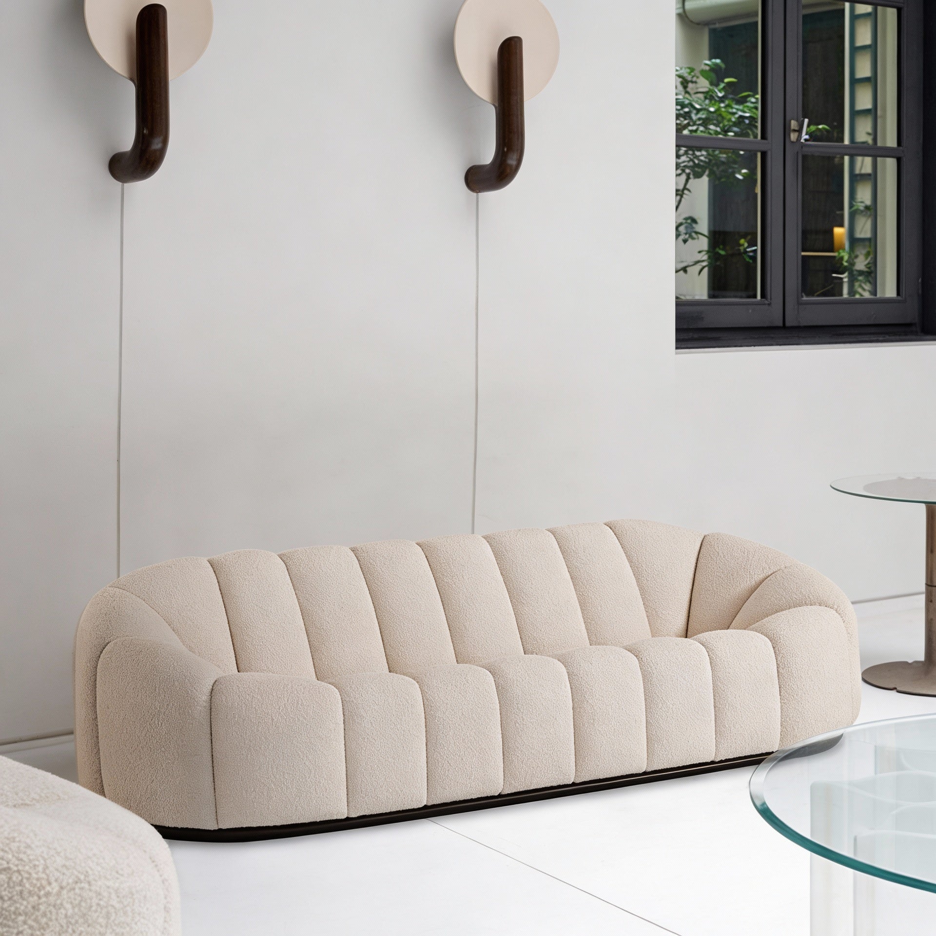 Nordic Tucked Boucle Sofa