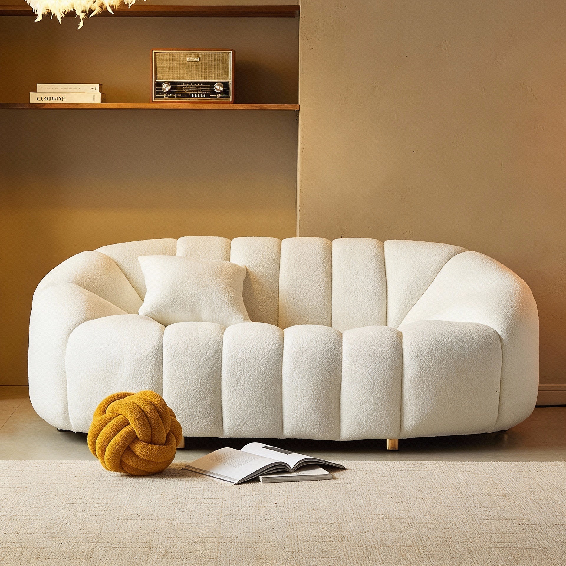 Nordic Tucked Boucle Sofa