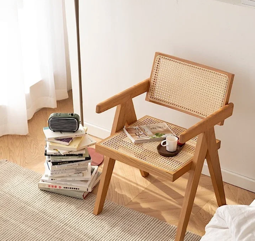 Vintage Rattan Beech Wood Chair
