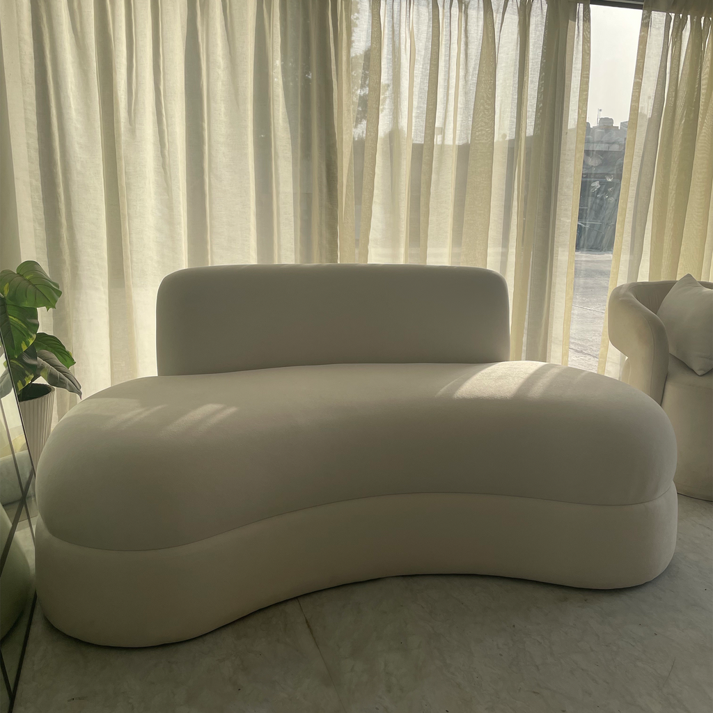 Zara Lounge Sofa - Grey Linen Velvet Blend