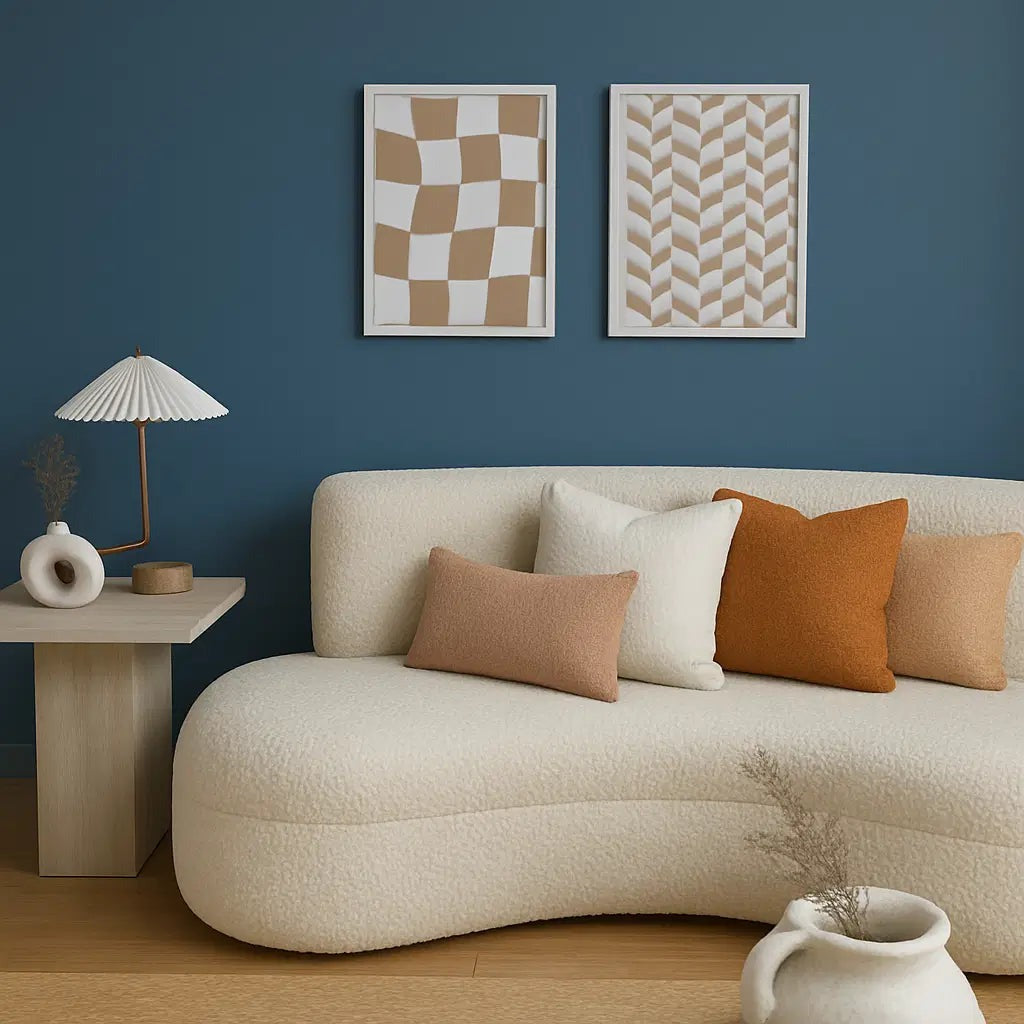 Zara Lounge Sofa - Grey Linen Velvet Blend