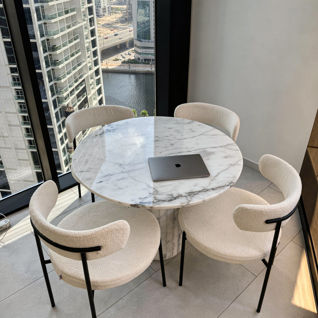 Aurora Round Marble Dining Table