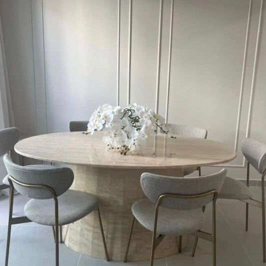 Aria Travertine Dining Table