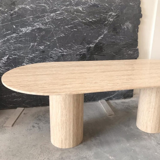 Franca Travertine Dining Table